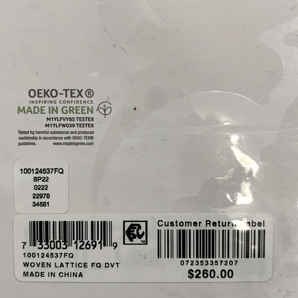 SKY 3-Piece Woven Lattice Duvet Set, White Size Full/Queen New w/Tag Retail $260 - Picture 7 of 13